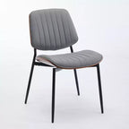 Chaise de salle à manger moderne du milieu du siècle en similicuir avec dossier incurvé, chaise sans accoudoirs pour salle à manger ou cuisine