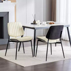 Chaise de salle à manger moderne du milieu du siècle en similicuir avec dossier incurvé, chaise sans accoudoirs pour salle à manger ou cuisine