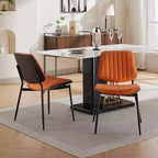Chaise de salle à manger moderne du milieu du siècle en similicuir avec dossier incurvé, chaise sans accoudoirs pour salle à manger ou cuisine