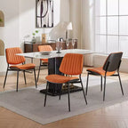 Chaise de salle à manger moderne du milieu du siècle en similicuir avec dossier incurvé, chaise sans accoudoirs pour salle à manger ou cuisine