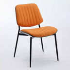 Chaise de salle à manger moderne du milieu du siècle en similicuir avec dossier incurvé, chaise sans accoudoirs pour salle à manger ou cuisine