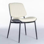 Chaise de salle à manger moderne du milieu du siècle en similicuir avec dossier incurvé, chaise sans accoudoirs pour salle à manger ou cuisine