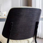 Chaise de salle à manger moderne du milieu du siècle en similicuir avec dossier incurvé, chaise sans accoudoirs pour salle à manger ou cuisine