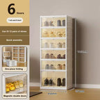 Étagère à chaussures pliable à 9 niveaux pour placard avec roulettes, meuble de rangement pour chaussures pliable pouvant contenir 18 paires avec couvercles et porte magnétique transparente