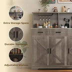Buffet de cuisine de 120 cm avec rangement, grand buffet de cuisine en bois avec 3 portes, 3 tiroirs et un plan de travail, table de buffet pour salle à manger