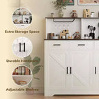 Buffet de cuisine de 120 cm avec rangement, grand buffet de cuisine en bois avec 3 portes, 3 tiroirs et un plan de travail, table de buffet pour salle à manger
