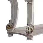 Table console de canapé 58 pouces, pieds roulés classiques, or brossé, étagère