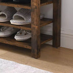 Banc à chaussures avec couvercle relevable, étagères inférieures réglables et rangement dissimulé
