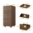 Coiffeuse roulante en noyer avec miroir LED, plan de travail pliable et rangement multicouche