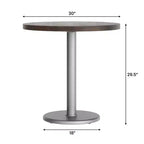 Plateau de table rond commercial en bois massif avec pied de table de salle à manger rond en fonte résistant à la rouille de 18 po