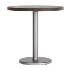 Plateau de table rond commercial en bois massif avec pied de table de salle à manger rond en fonte résistant à la rouille de 18 po