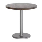 Plateau de table rond commercial en bois massif avec pied de table de salle à manger rond en fonte résistant à la rouille de 18 po