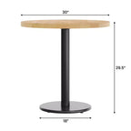 Plateau de table rond commercial en bois massif avec pied de table de salle à manger rond en fonte résistant à la rouille de 18 po
