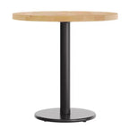 Plateau de table rond commercial en bois massif avec pied de table de salle à manger rond en fonte résistant à la rouille de 18 po