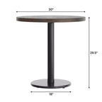 Plateau de table rond commercial en bois massif avec pied de table de salle à manger rond en fonte résistant à la rouille de 18 po