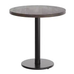 Plateau de table rond commercial en bois massif avec pied de table de salle à manger rond en fonte résistant à la rouille de 18 po