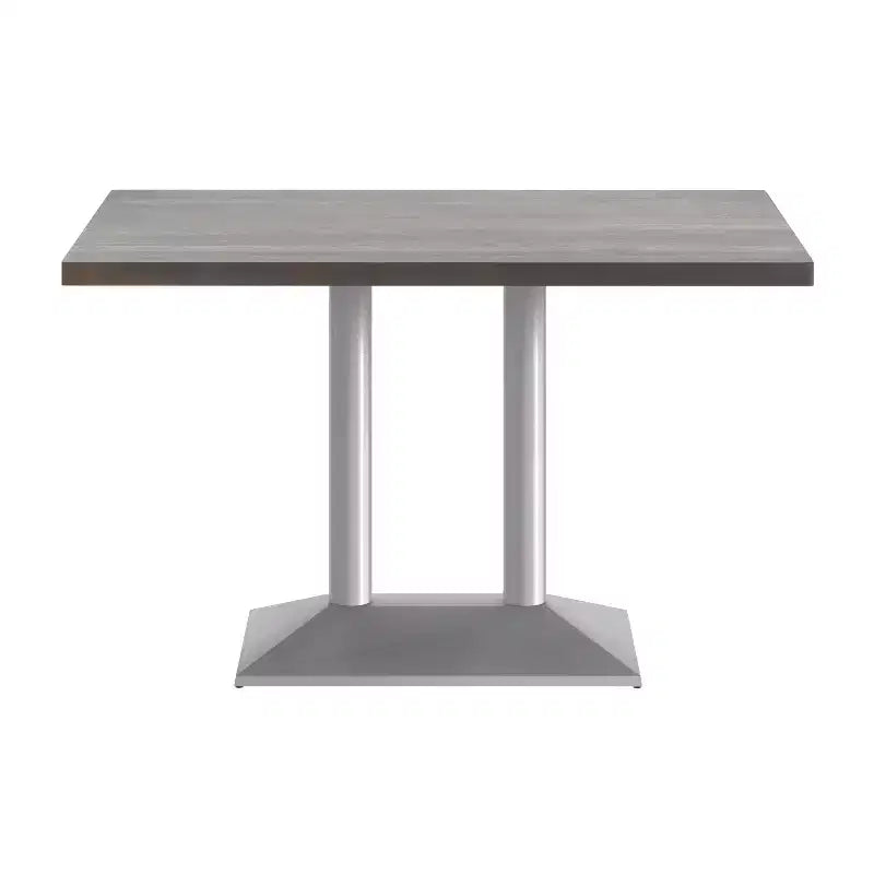 Plateau de table d'intérieur rectangulaire en bois massif avec pied de table double colonne 27 x 15 hauteur dîner