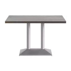Plateau de table d'intérieur rectangulaire en bois massif avec pied de table double colonne 27 x 15 hauteur dîner