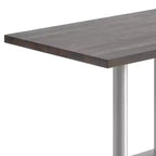 Plateau de table d'intérieur rectangulaire en bois massif avec pied de table double colonne 27 x 15 hauteur dîner