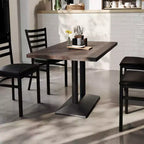 Plateau de table d'intérieur rectangulaire en bois massif avec pied de table double colonne 27 x 15 hauteur dîner
