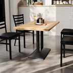 Plateau de table d'intérieur rectangulaire en bois massif avec pied de table double colonne 27 x 15 hauteur dîner