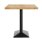 Plateau de table d'intérieur rectangulaire en bois massif avec pied de table double colonne 27 x 15 hauteur dîner