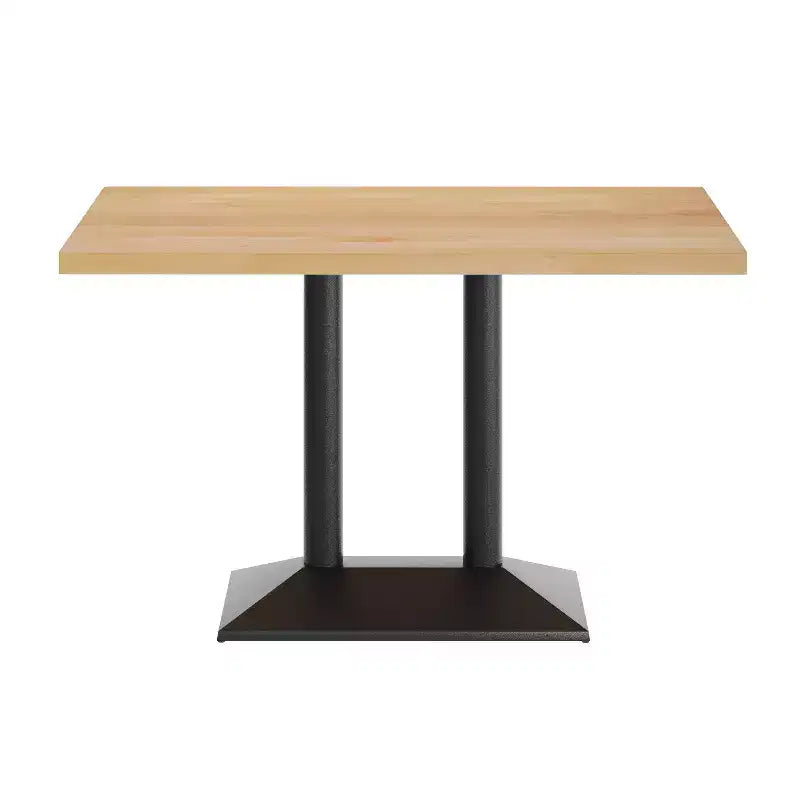 Plateau de table d'intérieur rectangulaire en bois massif avec pied de table double colonne 27 x 15 hauteur dîner