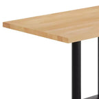Plateau de table d'intérieur rectangulaire en bois massif avec pied de table double colonne 27 x 15 hauteur dîner