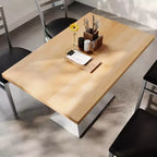 Plateau de table d'intérieur rectangulaire en bois massif avec pied de table double colonne 27 x 15 hauteur dîner