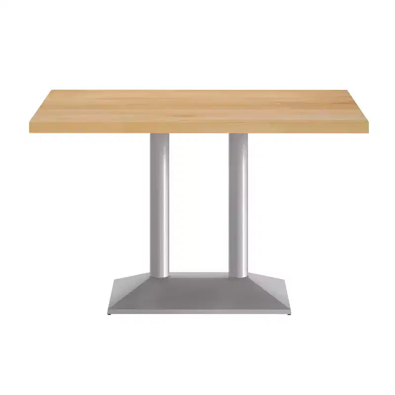 Plateau de table d'intérieur rectangulaire en bois massif avec pied de table double colonne 27 x 15 hauteur dîner