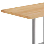Plateau de table d'intérieur rectangulaire en bois massif avec pied de table double colonne 27 x 15 hauteur dîner