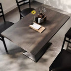 Plateau de table d'intérieur rectangulaire en bois massif avec pied de table double colonne 27 x 15 hauteur dîner