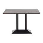 Plateau de table d'intérieur rectangulaire en bois massif avec pied de table double colonne 27 x 15 hauteur dîner