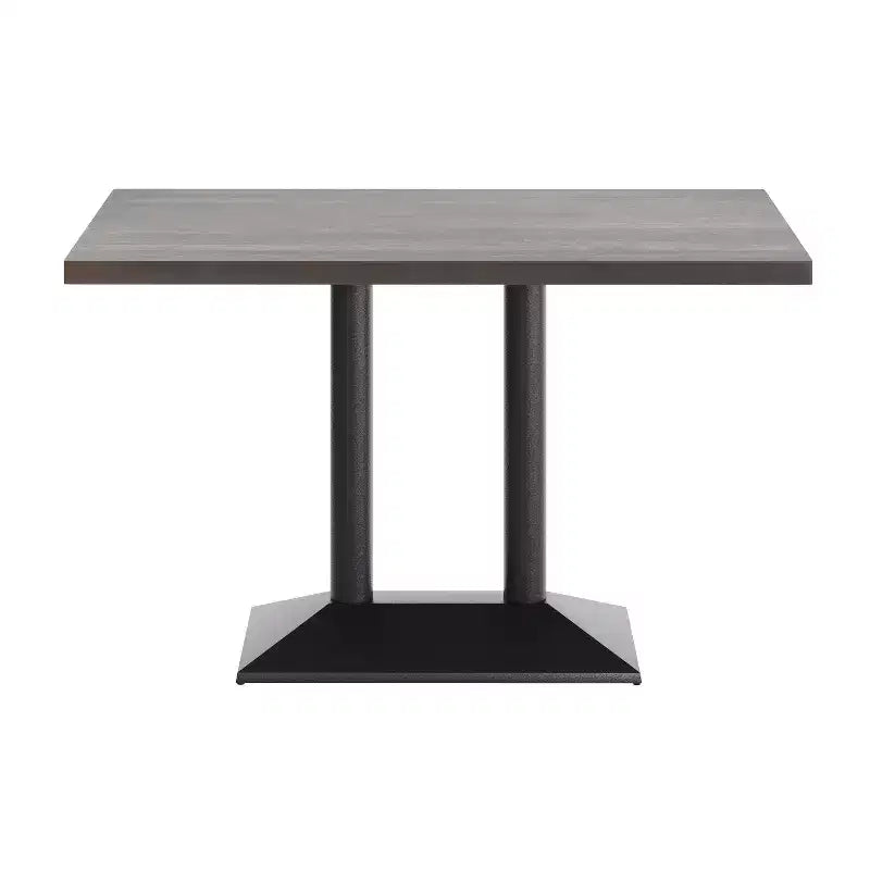 Plateau de table d'intérieur rectangulaire en bois massif avec pied de table double colonne 27 x 15 hauteur dîner