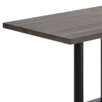 Plateau de table d'intérieur rectangulaire en bois massif avec pied de table double colonne 27 x 15 hauteur dîner