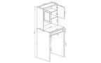 Meuble de rangement moderne de 71,65''H au-dessus des machines à laver avec étagère réglable, faux tiroir et 1 porte