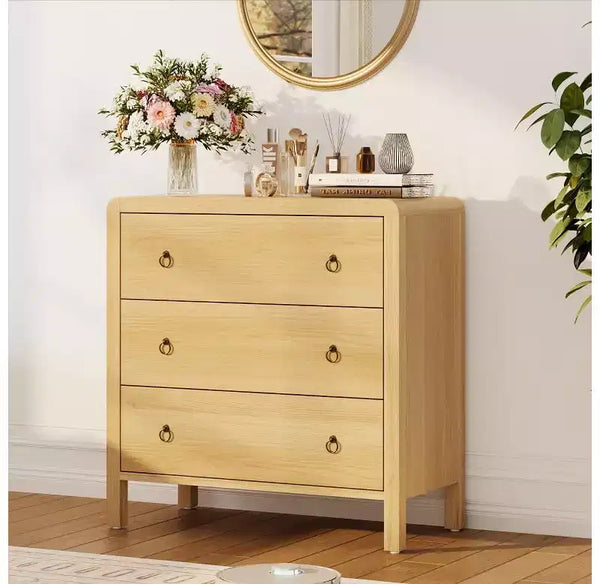 3 Drawer Dresser for Bedroom, Modern Closet Dressers Chest of Drawers, Wood Clothes Storage Dresser Chest for Living Room Hallway Closet