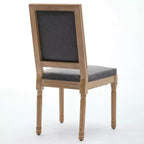 Chaise de salle à manger en bois de ferme avec siège et dossier rembourrés, chaise d'appoint sans accoudoirs pour salle à manger, cuisine ou salon