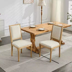 Chaise de salle à manger en bois de ferme avec siège et dossier rembourrés, chaise d'appoint sans accoudoirs pour salle à manger, cuisine ou salon
