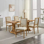 Chaise de salle à manger en bois de ferme avec siège et dossier rembourrés, chaise d'appoint sans accoudoirs pour salle à manger, cuisine ou salon