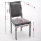 Chaise de salle à manger en bois de ferme avec siège et dossier rembourrés, chaise d'appoint sans accoudoirs pour salle à manger, cuisine ou salon