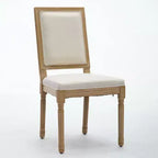 Chaise de salle à manger en bois de ferme avec siège et dossier rembourrés, chaise d'appoint sans accoudoirs pour salle à manger, cuisine ou salon