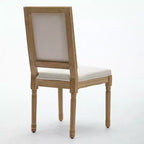 Chaise de salle à manger en bois de ferme avec siège et dossier rembourrés, chaise d'appoint sans accoudoirs pour salle à manger, cuisine ou salon