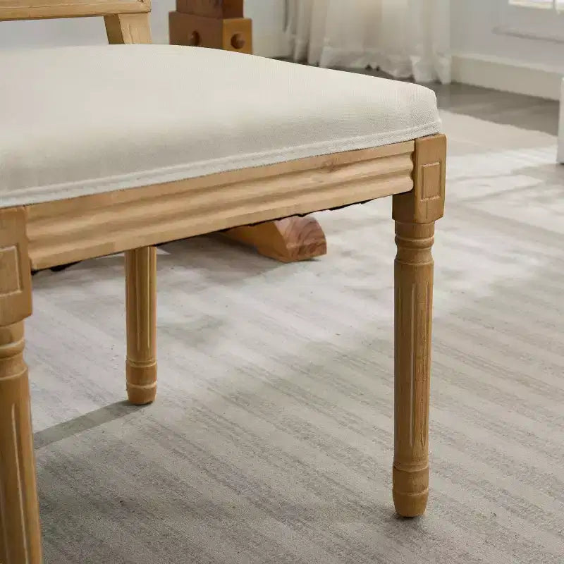Chaise de salle à manger en bois de ferme avec siège et dossier rembourrés, chaise d'appoint sans accoudoirs pour salle à manger, cuisine ou salon