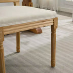 Chaise de salle à manger en bois de ferme avec siège et dossier rembourrés, chaise d'appoint sans accoudoirs pour salle à manger, cuisine ou salon