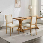 Set of 2 Farmhouse Wood Dining Chairs with Padded Seat and Back, Armless Side Chairs for Dining Room, Kitchen, or Living Room-Panipeachy