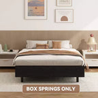 Sommier tapissier en métal Queen de 5/9 pouces avec coins arrondis - Base de matelas robuste avec lattes en acier, silencieux, facile à assembler, noir