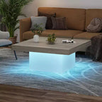 Square Coffee Table, 35 inch Living Room Tables, Modern Coffee Tables, Cocktail Table for Home Office, Apartment, Reading Room Gray