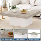 Table basse carrée, tables de salon de 89 cm, tables basses modernes, table à cocktail pour bureau à domicile, appartement, salle de lecture, gris