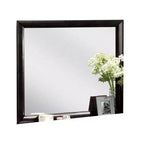 Miroir de coiffeuse, cadre en bois massif noir moderne de 40 pouces